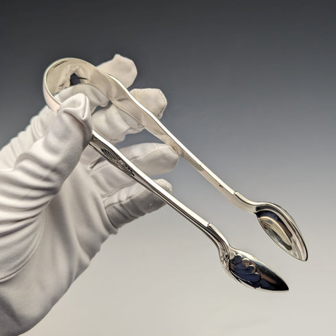 British Antique Silver Plated Kings Pattern Sugar Tongs Martin Hall